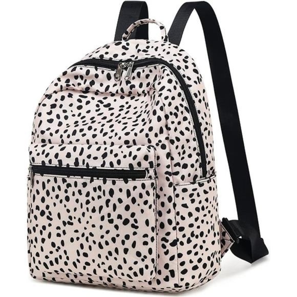 Mini Backpack Women Girls Leopard -Apricot - Picture 1 of 6